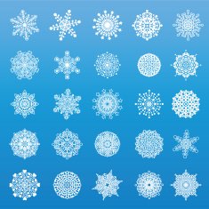 Set of 25 snowflakes