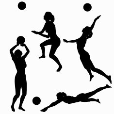 Volleyball silhouette collection (vector jpg)