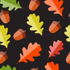 Shiny Autumn Natural Leaves Seamless Pattern Background Vector N2