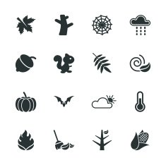 Autumn Season Silhouette Icons