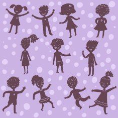 Cartoon kids silhoeuttes N2