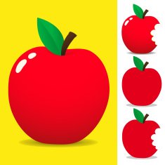 Red apple - vector N2