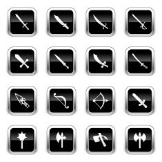 Supergloss Black Icons - Weapons