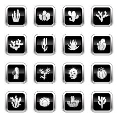 Supergloss Black Icons - Cactuses
