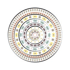 Abstract circle with decorative elements isolated on white