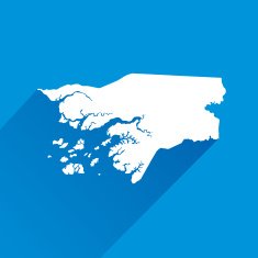 Blue Guinea Bissau Map Icon