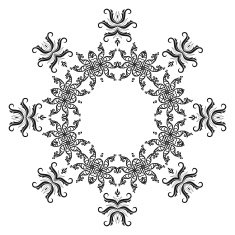 Pattern of snowflakes contours