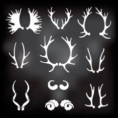 Set horns silhouettes for design