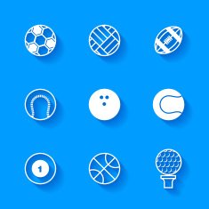 Set of white sports icons N2