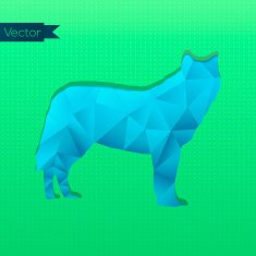 Triangular Stamp Blue Wolf