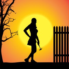Vector silhouette of a woman N1518