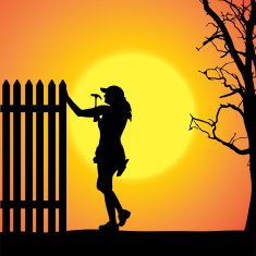 Vector silhouette of a woman N1519