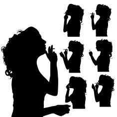 Vector silhouette of woman N278