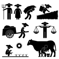 Farmer Working Pictogram