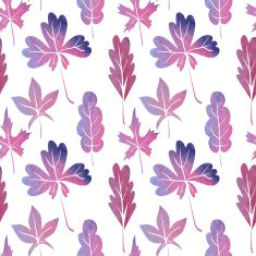 vector watercolor seamless pattern with leaves