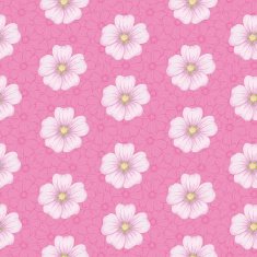 Seamless floral pattern mallow and cosmos