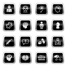 Supergloss Black Icons - Psychology & Psychiatry