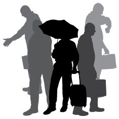Vector silhouette of businesman N9