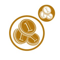 Coins cash money vector simple single color icon