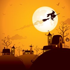 Witch Flying Over The Moon N2