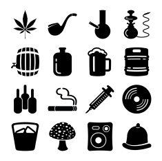 Drunk Party Silhouette Icons