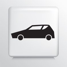 Square White Icon With Silhouette Sports Car N2