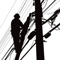 Electric worker silhouette free image download