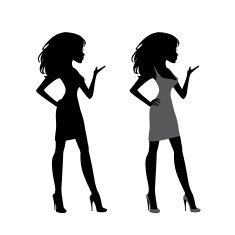 Silhouette Girl Presenting