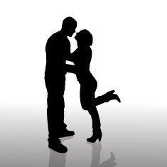 Vector silhouette of couple N310