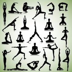 Yoga set of people