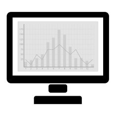 Computer with graph - VECTOR