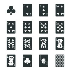 Club Suit Playing Card Silhouette Icons