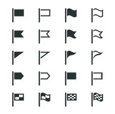 Flag Silhouette Icons N2