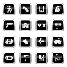Supergloss Black Icons - Arcade Gaming