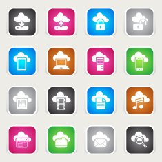 Multicolor Icons - Cloud Computing