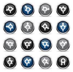 Supergloss Icons - GPS Roundabout Arrows