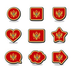 MONTENEGRO FLAG ICON SET N2
