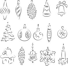 Retro Christmas Ornaments N34