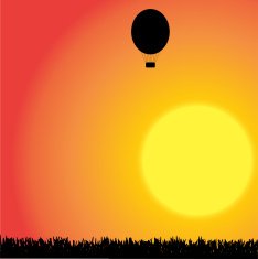 Vector silhouette of a hot air balloon N2