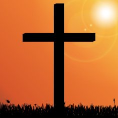 Vector silhouette of a cross