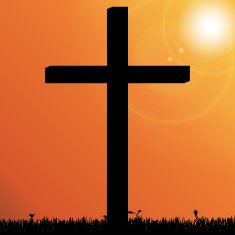 Vector silhouette of a cross N3