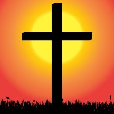Vector silhouette of a cross N5