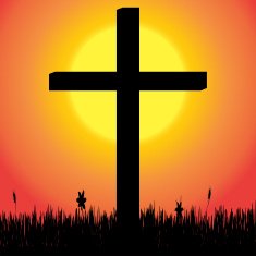 Vector silhouette of a cross N6