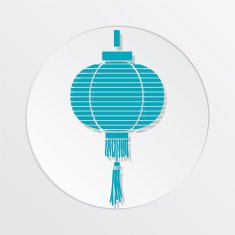 Sushi Restaurant Icon Chinese Lantern