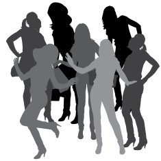 Vector silhouette of a woman N1538