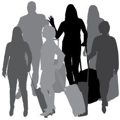 Vector silhouette of businesswoman N91