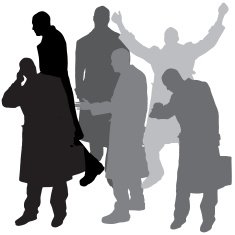 Vector silhouette of businessman N47