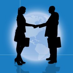 Vector silhouette of business people N53
