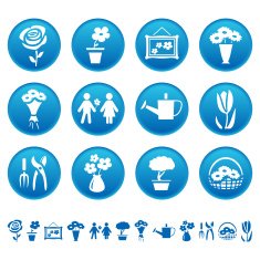 Flowers and gardening icons