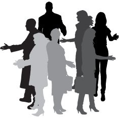Vector silhouette of business people N57